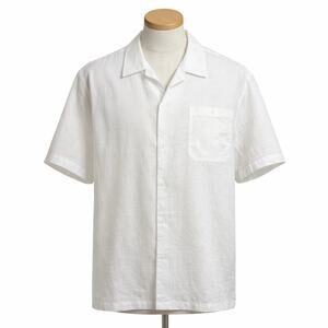 PJ Mark 100% Linen Men’s Short Sleeve Casual Beachy White Button Down Shirt 3X